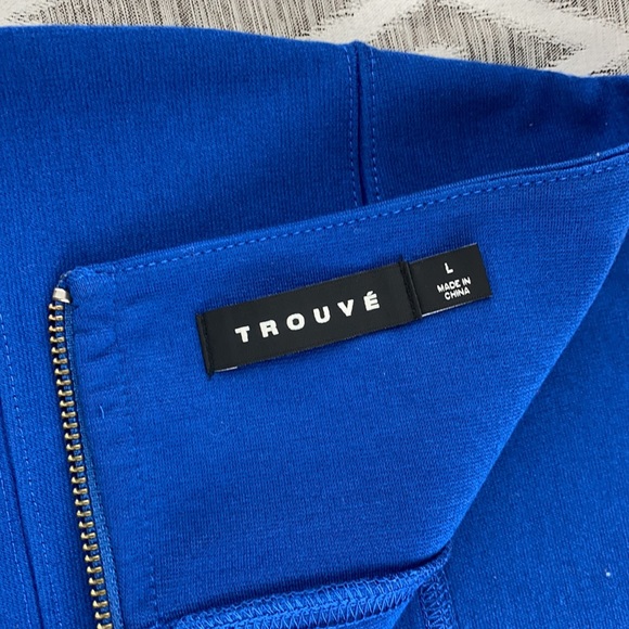 Trouve Skirt Bandage Mini Blue Exposed Zipper Size: Large Bodycon Mini - Picture 1 of 3